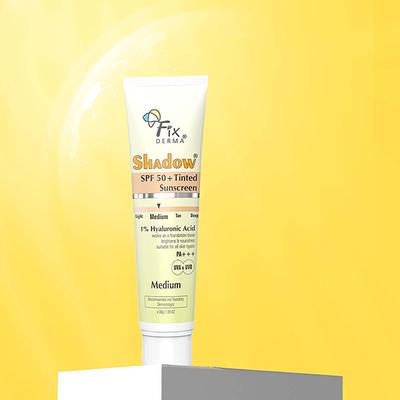 Fixderma Shadow Tinted Sunscreen Medium SPF 50 PA+++ - UVA & UVB Protection, All Skin Types 30 gm - Face Sunscreen