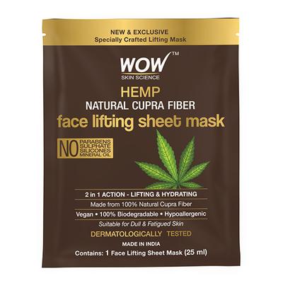 WOW Skin Science Hemp Natural Cupra Fiber Face Lifting Sheet Mask 25 ml - Sheet Masks