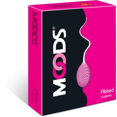 MOODS CONDOMS RIBBED 3'S - Plain/Flavoured Condoms