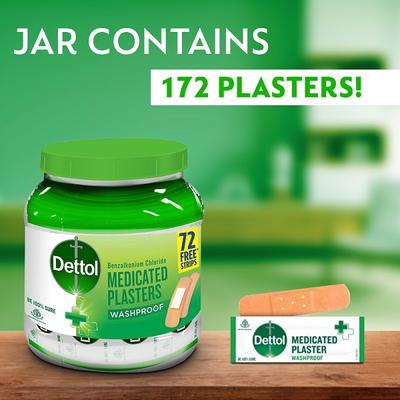 Dettol Medicated Plasters Washproof 172's - Bandages