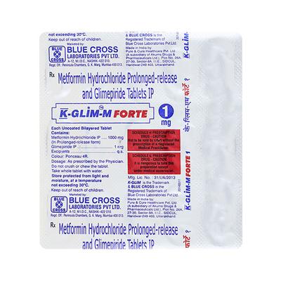 K Glim M Forte 1mg Tablet 15'S - Diabetes-Ant