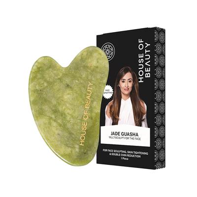 House of Beauty Jade Guasha Facetool For Double Chin, Sculpting Jawline & Contouring Face 1's - Massagers