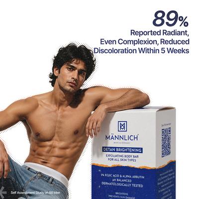 Mannlich 2% Kojic Acid Exfoliating Soap with Alpha Arbutin, Glycolic Acid & Activated Charcoal 2's - Soaps