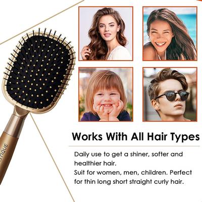 Majestique Detangling Paddle Brush, Refresh and Extend for All Hair Types - Golden 1's - Hair Brushes