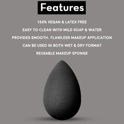 Jaquline USA Regular Beauty Blender Black 20 gm - Sponges & Applicators