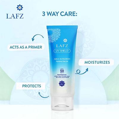 Lafz Uv Shield Hydrating Clear Gel Aqua Sunscreen 100 gm - Face Sunscreen