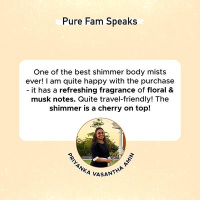 Pure Sense Sexy Sparkle Body Mist with Gold Shimmer Jasmin Cocoa For Women 150 ml - Women Perfumes (Edt/Edp)