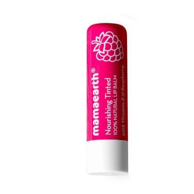 Mamaearth Nourishing Tinted 100% Natural Lip Balm with Vitamin E and Raspberry 4 gm - Lip Balms