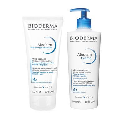 Bioderma Combo (Atoderm Ultra Soothing Foaming Gel 200 ml + Atoderm Ultra-Nourishing Cream 500 ml) - Face Gels