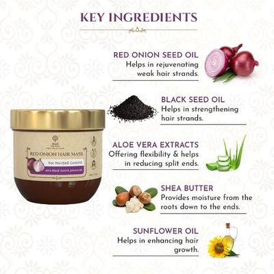 Khadi Essentials Hair Mask - Red Onion & Black Seed Oil 100 gm - Hair Masks & Packs