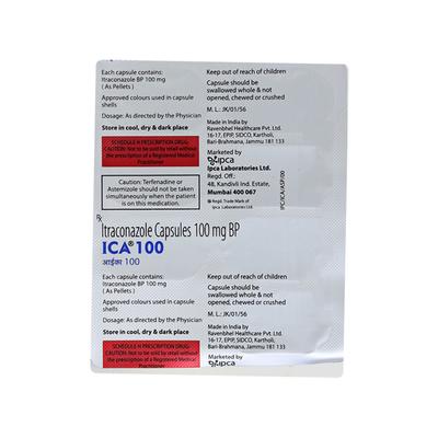 ICA 100mg Capsule 7's - Fungal Infections-Anf