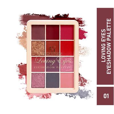 Half N Half 12 Colors Loving Eyeshadow Palette Highly Pigmented Blendable Shades for Smooth Texture- 01 9.5 gm - Eye Shadow Palettes