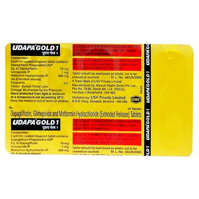 UDAPA GOLD 1 Tablet 10's - Diabetes-Ant