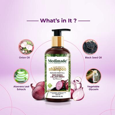 Medimade Hair Growth Shampoo With Red Onion And Black Seed 300 ml - Shampoos