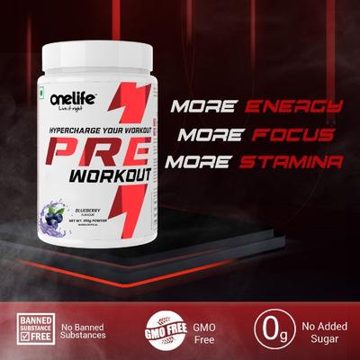 Onelife Preworkout Powder - Blueberry 100 gm - Workout Essentials
