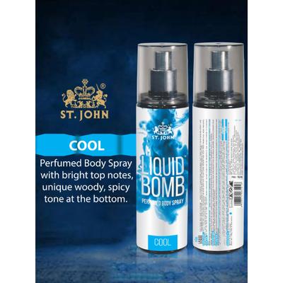 St. John Liquid Bomb Crystal Gold Edition Body Spray 150 ml + Liquid Bomb Cool Body Spray 150 ml - Women Perfumes (Edt/Edp)