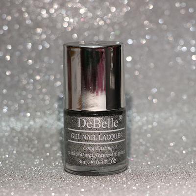 DeBelle Gel Nail Lacquer Estella Silver With Black Glitter Nail Polish 8 ml - Nail Polish