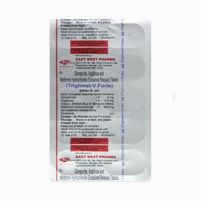 Triglimet V Forte Tablet 10'S - Diabetes-Ant