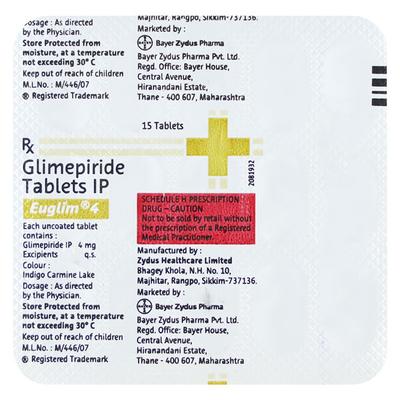 Euglim 4mg Tablet 15'S - Diabetes-Ant