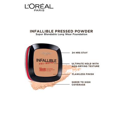 L'Oreal Paris Infallible Pro Matte Pressed Powder, 200 Natural Beige 9 Gm - Compact Powder