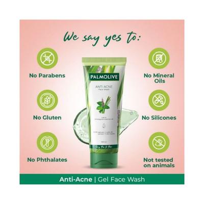 PALMOLIVE ANTIACNE FACE WASH TULSI & LEMONGRASS ESSENTIAL OIL EXTRACT 100 ml - Face Wash & Cleansers