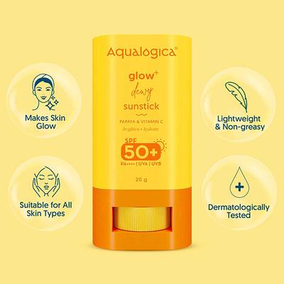 Aqualogica Glow + Dewy Sunstick With Papaya & Vitamin C 20 gm - Face Sunscreen