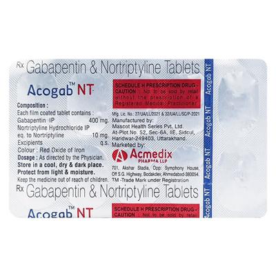 ACOGAB NT Tablet 10's - Neuropathic Pain-Dru