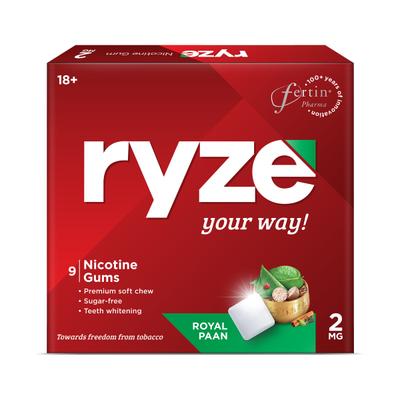 Ryze 2 mg Nicotine Gums - Royal Paan 9's - Nicotine Gums/Lozenges