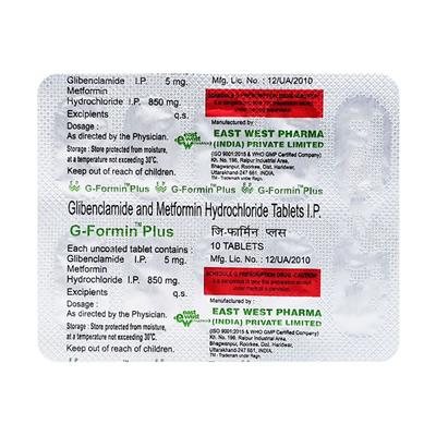 G Formin Plus Tablet 10'S - Diabetes-Ant