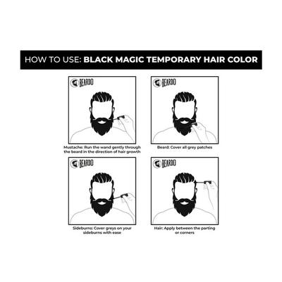 Beardo Black Magic Temporary Hair Color Liquid - Natural Black 5 ml - Sachet/Shampoo