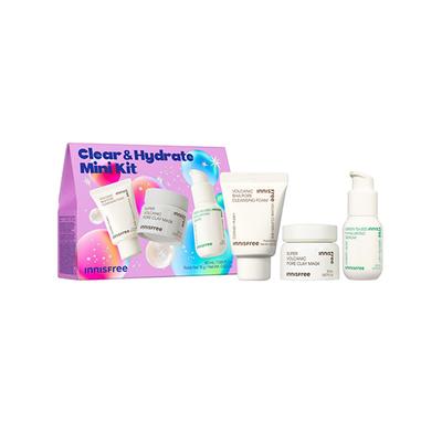 Innisfree Clear & Hydrate Kit Oil-Free, Pore-Cleansing Skincare Set 65 ml - Makeup Kits & Sets