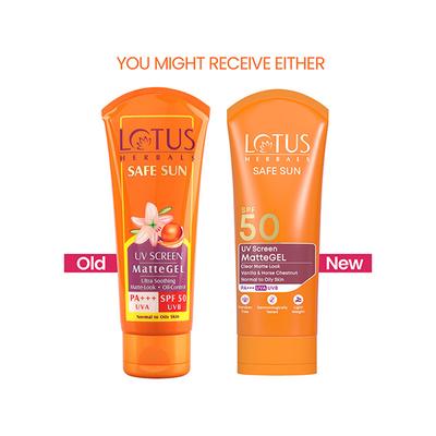 Lotus Herbals Safe Sun Uv Screen Mattegel Pa+++ Spf-50 50 Gm - Face Sunscreen
