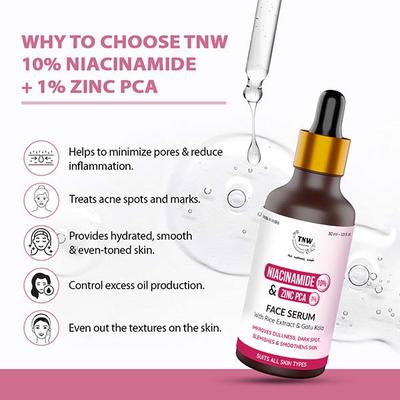 Tnw -The Natural Wash 10% Niacinamide + 1% Zinc Pca Serum, Minimize Pores, Even Skin Tone 30 ml - Face Gels
