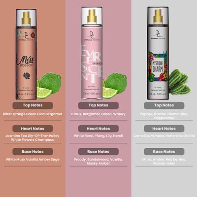 Dorall Collection Miss Blossom + Eversent + Mystique Charm Body Mist Set 3's - Women Perfumes (Edt/Edp)