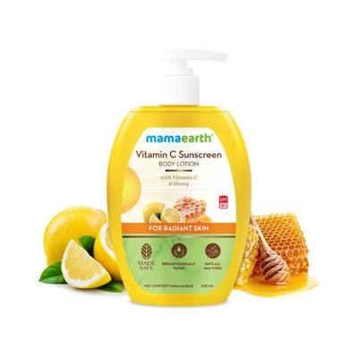 Mamaearth Vitamin C Sunscreen Body Lotion SPF 30 with Vitamin C & Honey for Radiant Skin 300 ml - Body Sunscreen