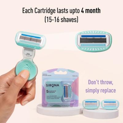Sirona 5 Blade Mini Travel Cartridge Hair Removal Razor 1's - Shaving & Hair Removal