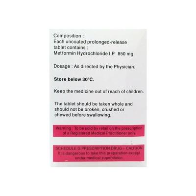 Gluconorm SR 850mg Tablet 10'S - Diabetes-Ant