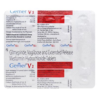 GEMER V 2 Tablet 15's - Diabetes-Ant