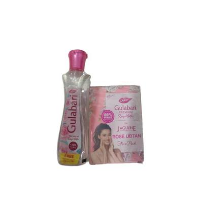 Dabur Gulabari Premium Rose Water 120 ml (Free JAQULINE Rose Ubtan Face Pack 25 gm) - Face Mists