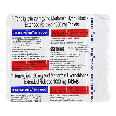 TENEPURE M 1000 Tablet 15's - Diabetes-Ant