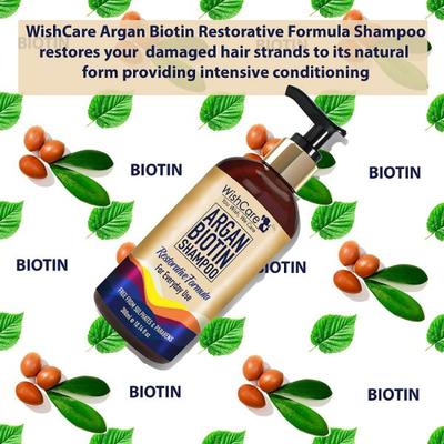 WishCare Argan Biotin Shampoo - Restorative Formula - Moroccan Argan Oil Shampoo 300 ml - Shampoos