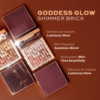 Revolution Pro Goddess Glow Shimmer Brick Afterglow 8 gm - Eye Shadow Palettes