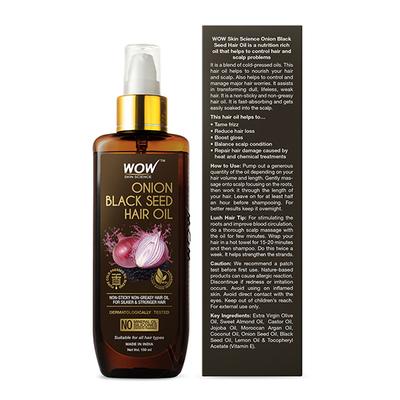 Wow Life Science Onion Hair Oil With Black Seed Oil Extracts 150 ml - Hair Oils