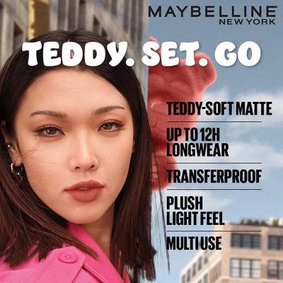 Maybelline New York Superstay Teddy Tint - Lip and Cheek Color, July Forever 5 ml - Liquid Lipsticks