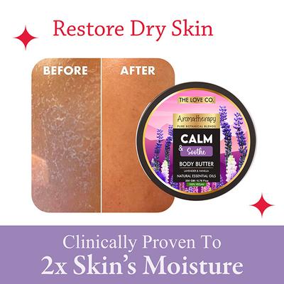 The Love Co. Aromatherapy Calm & Soothe Body Butter with Lavender & Vanilla 200 gm - Body Butter