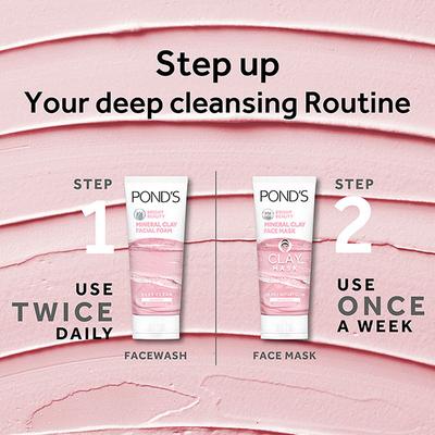 Pond's Bright Beauty Mineral Clay Face Mask For Oil Free Instant Glow 90 gm - Masks & Peels