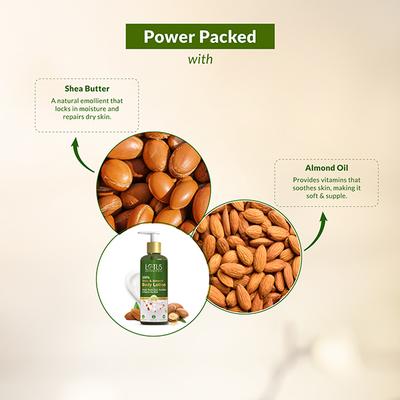 Lotus Botanicals 100% Shea & Almond Body Lotion, Moisturizes Dry Skin, All Skin Types 280 ml - Face Moisturizers