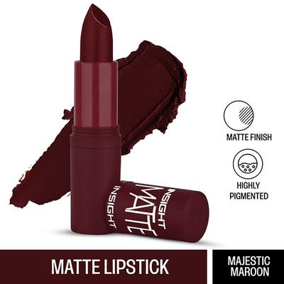 Insight Cosmetics Make Up Essentials Matte Lipstick - A23 Majestic Maroon 4.2gm - Lipsticks