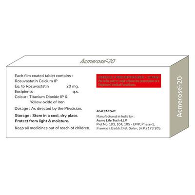 ACMEROSE 20 Tablet 10's - High Cholesterol-Dys