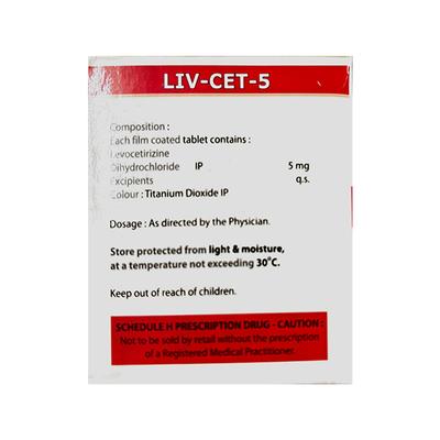 LIV CET 5 Tablet 10's - Allergies-Ant